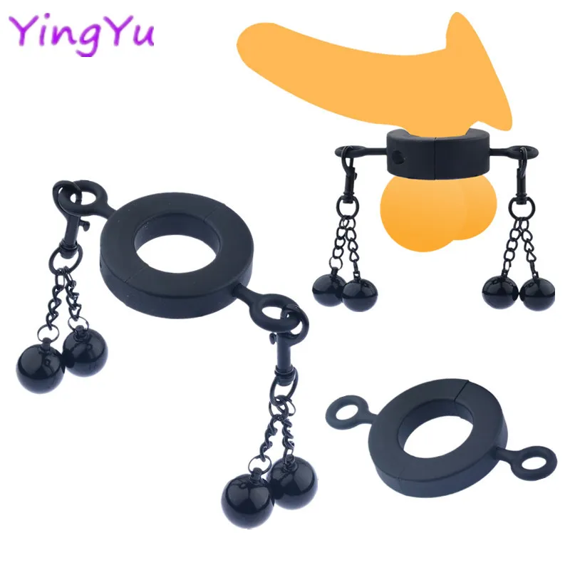 Jeu pour adultes, pendentif pénis Scrotum, anneau d'étirement en métal, outils d'exercice du coq, éjaculation retardée, boutique d'orgasme sexy pour Couples