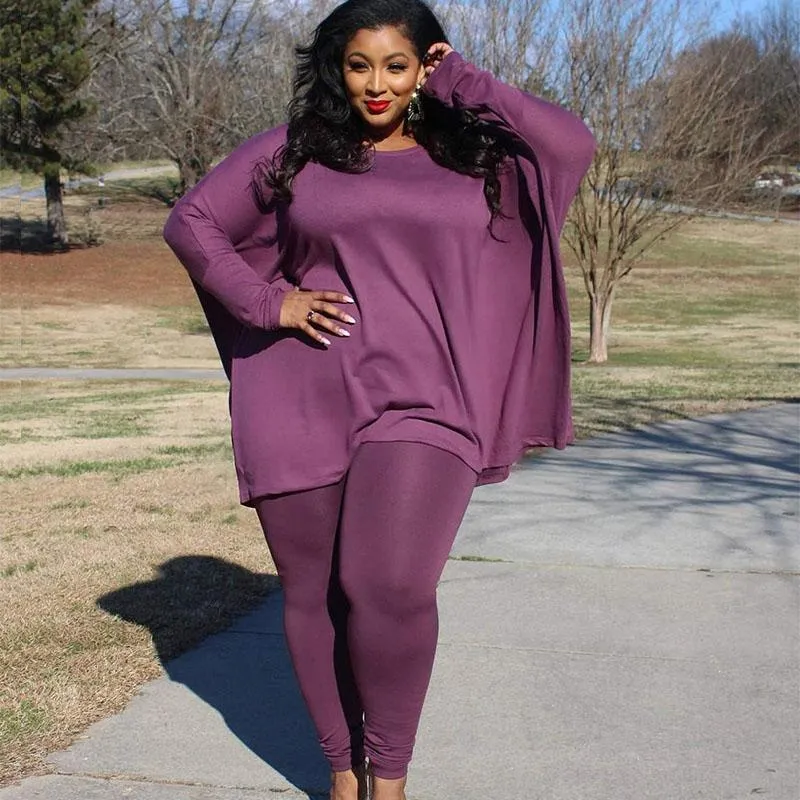 Mulheres Plus Size Tracksuits Roupas Mulheres Dois Pedações Conjuntos Loungewear Manga Longa Tops e Calça Set Senhoras Jogging Ternos Gota Atacado