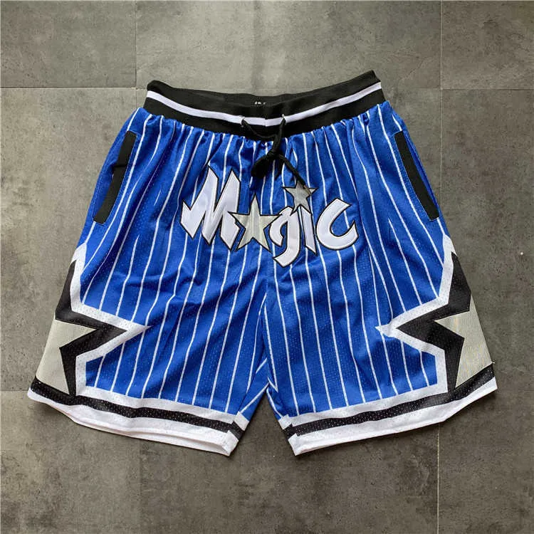 Orlando Pants Magichell Ness Men Throwback Basketball Shorts Retro Ball Pants McGrady American Basketball 5 Minutes Shorts Striped Pants 397