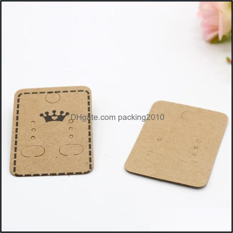 Craft paper Earring Card Holder Earring Display Cards Earring tag for Ear Studs Earrings Jewelry packing 4.5*3.2cm