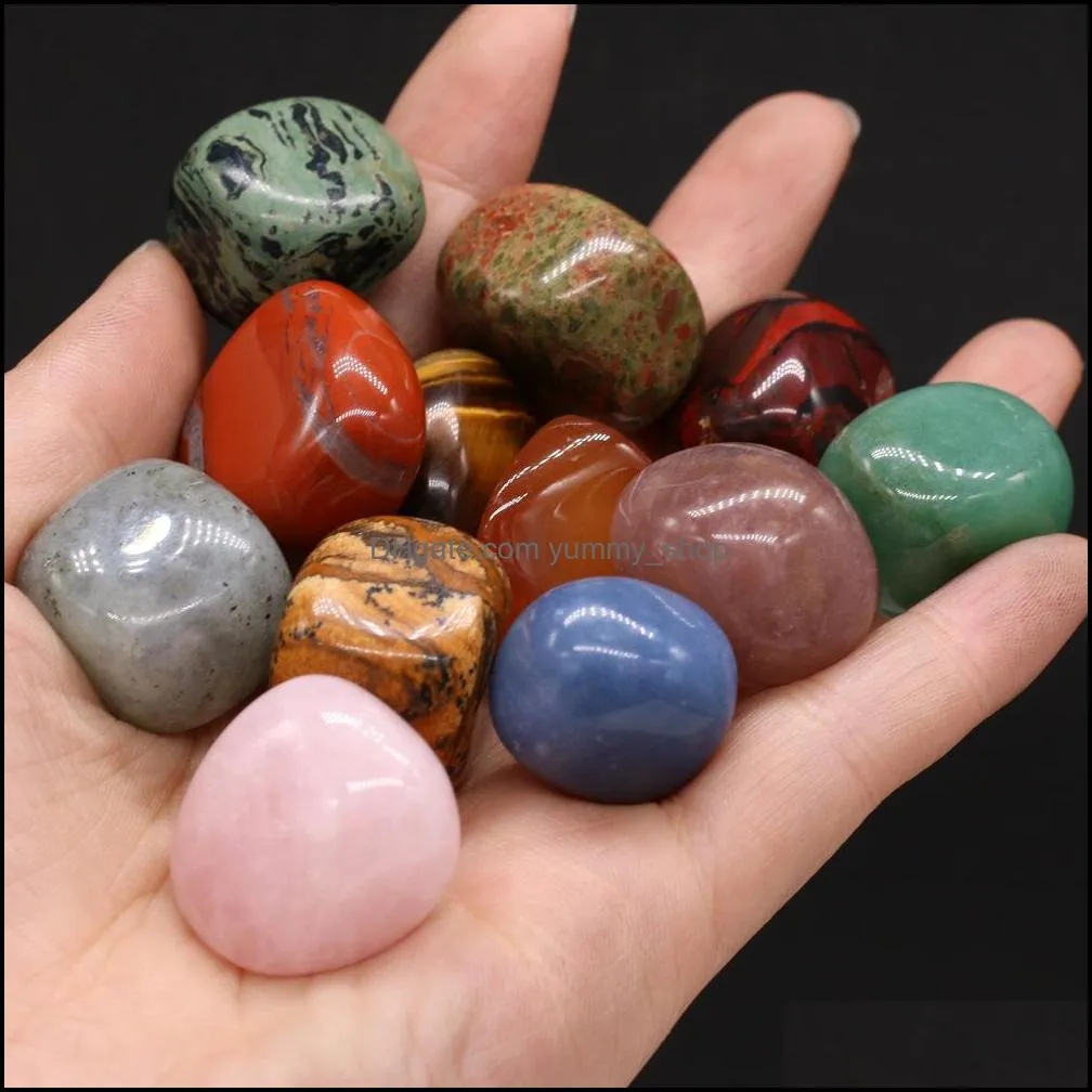 reiki natural stone tumbled stone irregular polishing rose quartz tiger`s eye yoga energy bead for chakra healing decoration