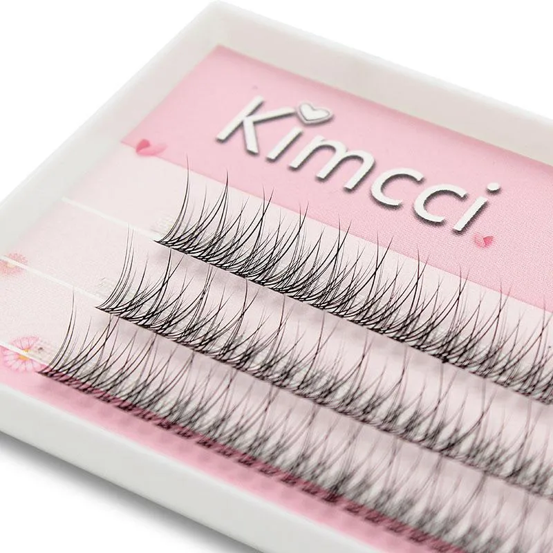 Falska ögonfransar kimcci 120st premium mink individuella svansspel ögonfransförlängning naturlig 3d makeup kluster professionell blossed fransarfalse