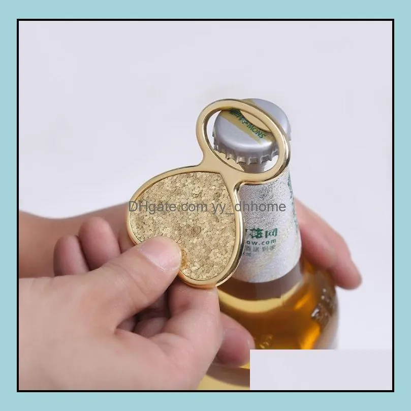 gold glitter heart shaped bottle opener wedding favors bridal shower giveaways event party free shipping sn2417