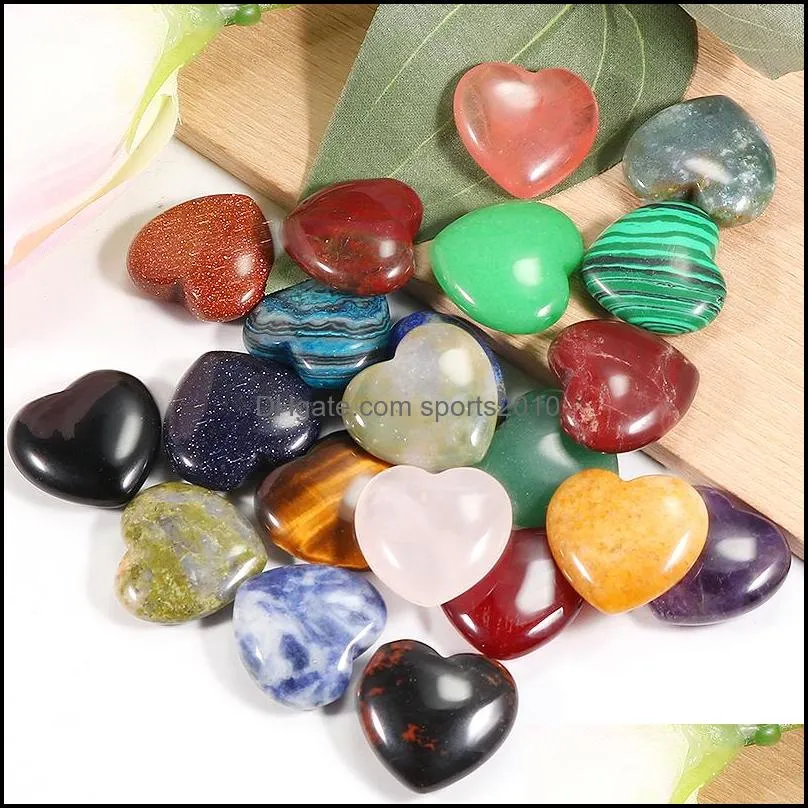 customized 20x6mm natural quartz gemstone puffy crystal stone mini heart-shaped crystals pendant love healing gemstones sports2010