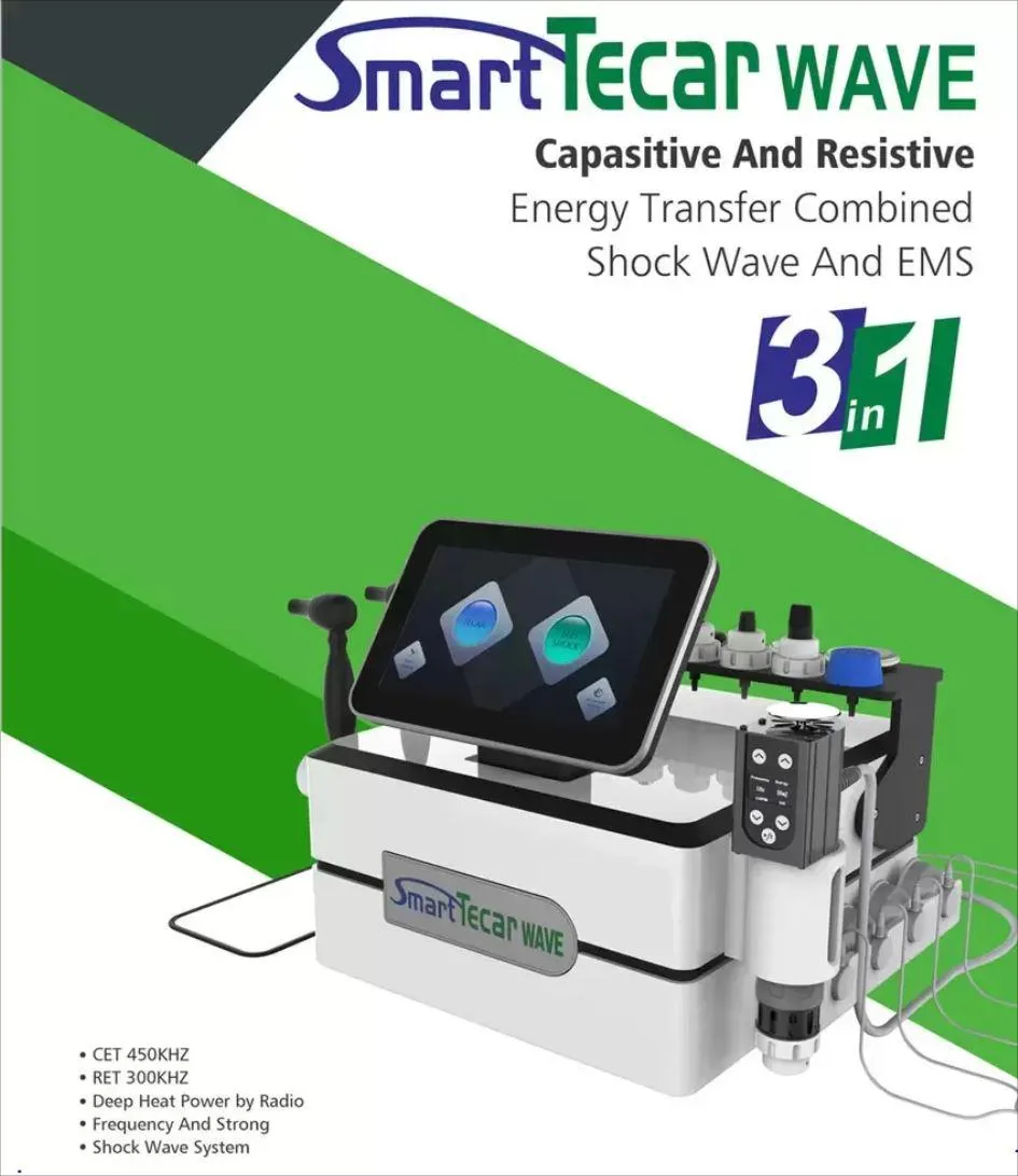 2023 Smart TECAR WAVE 3 In 1 ED Treatment Machine With EMS ShockWave