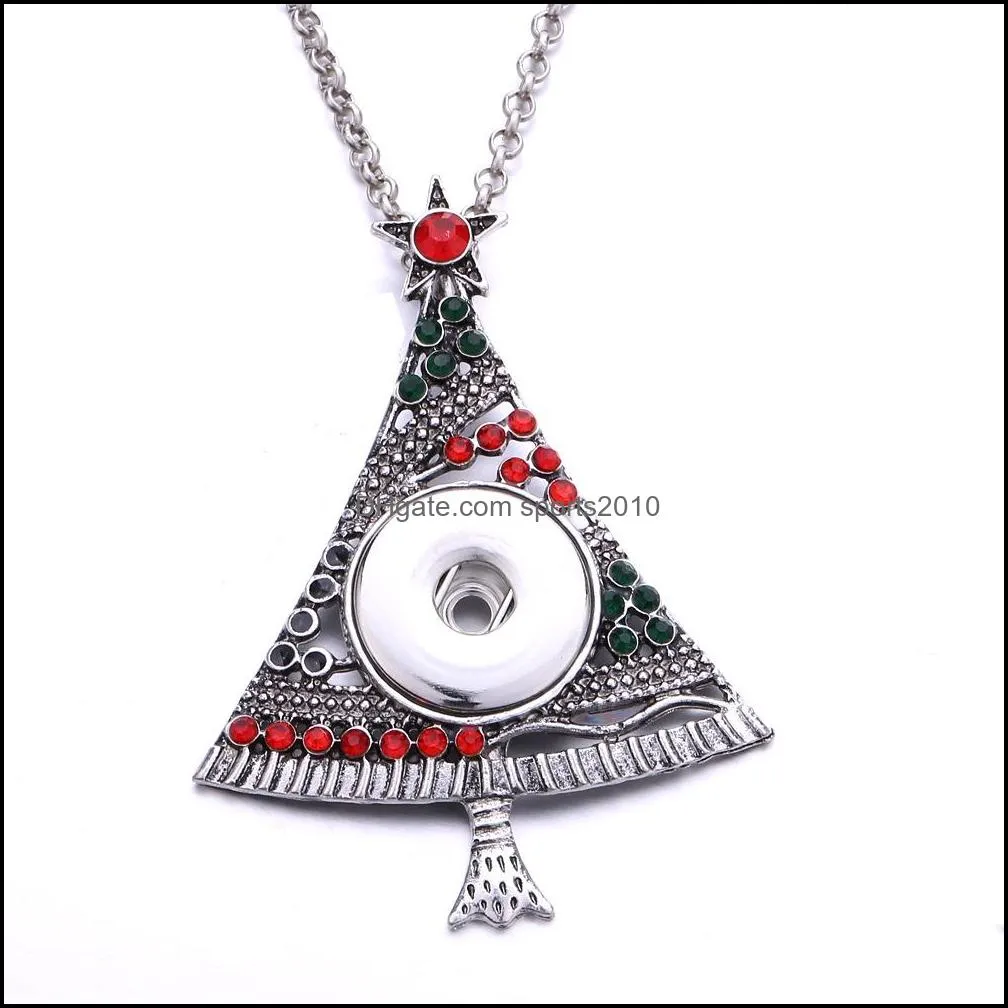 christmas tree shape snap button pendant necklace fit 18mm snaps buttons jewelry snaps necklaces for women mom gift noo sports2010