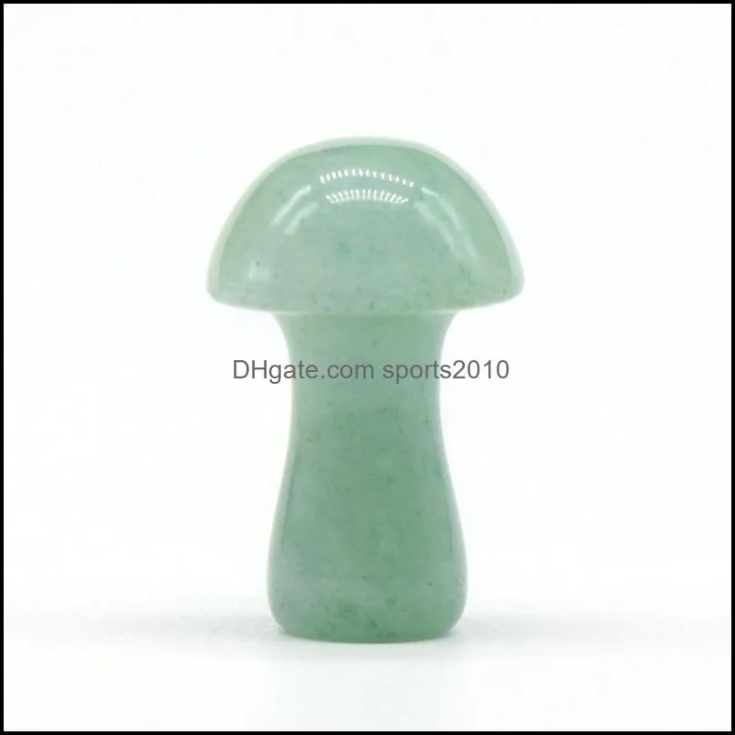 25mm mini mushroom plant statue natural stone carving ornament home decoration crystal polishing gem sports2010