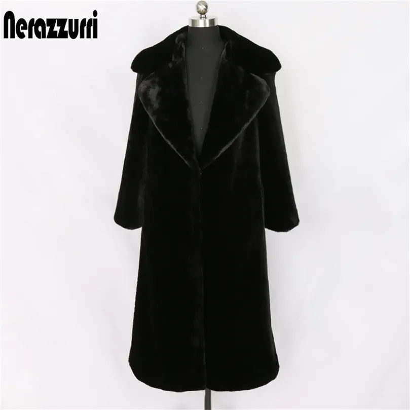 Nerazzurri Long Womans Plus Size Faux Rabbit Fur Coat Yellow Black Grey Colored Fluffy Teddy Coat Women's Faux Fur Winter Coats 201214