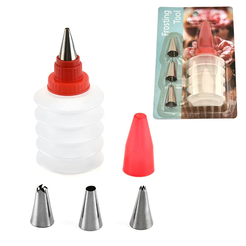 Stainless Steel Cream Pipette Set Plastic Baking Cookies Cream Pipette