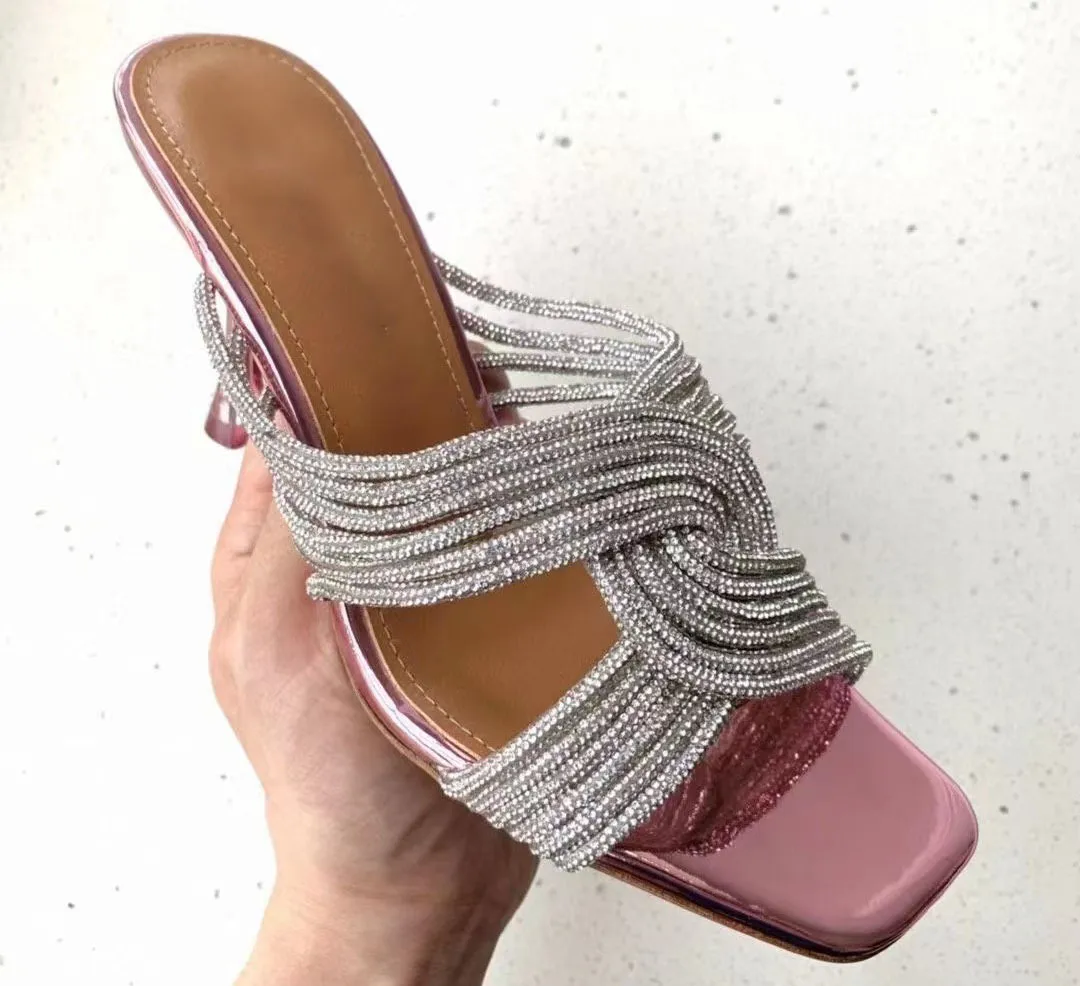 2022 new European style women's Gladiator sandals fashion Fruit color slippers Roman woven transparent color pvc clear slipper S letter