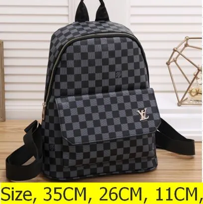 Designer Black Embossing Backpacks Handbags Men Women PU Leather