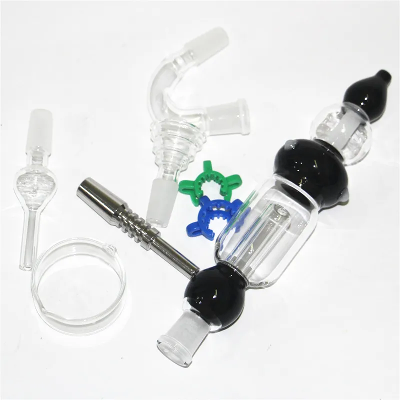 Mini Glass Bongs Pipes Hookah Borosilicate Nectar kits with Ti Nail Smoke Nails Nectar Oil Rigs Silicone Water Pipe Dab Rig