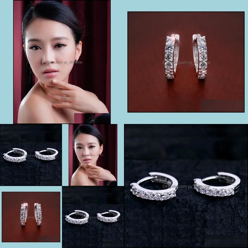 Cute Romantic Stud Earrings Jewelry 925 Silver Paved with Cubic Zircon Earring for Women