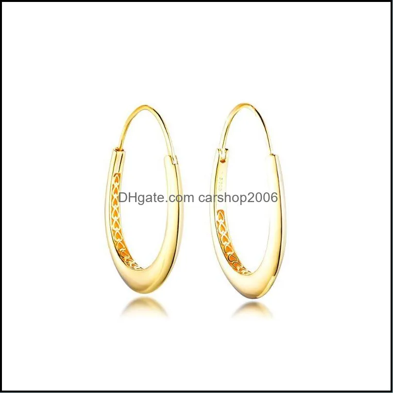 Earring Chunky Hoop Earrings Sterling Silver Jewelry 100% For Women Brincos Kolczyki Pendientes Accesorios Mujer & Huggie