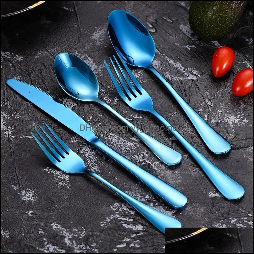 5 piece flatware cutlery set knife fork spoon dinner set dinnerware