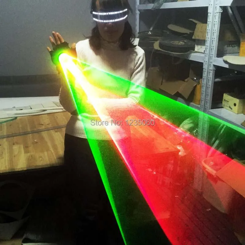 Party Decoration Laser Vortex Luvas Auto Green Red Rotcing Glove para Dan DJ Club Show