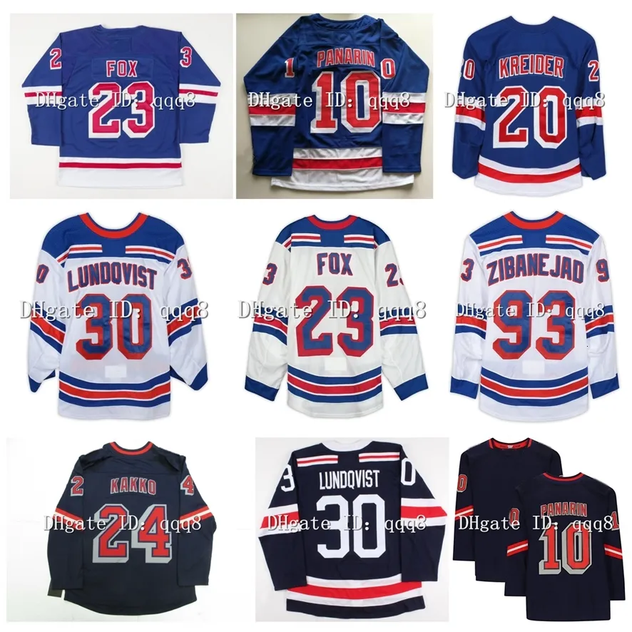 93 Mika Zibanejad Kaapo Kakko Jersey de hockey Adam Fox inverso retro Ryan Lindgren Clásico de invierno Artemi Panarin Alexis Lafreniere Ryan Reaves