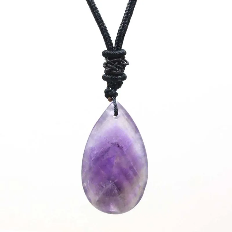 Hänghalsband naturliga helande kristallkvarts stenhalsband Amethyster lapis lazuli agates tår droppe tiger smyckenpendant