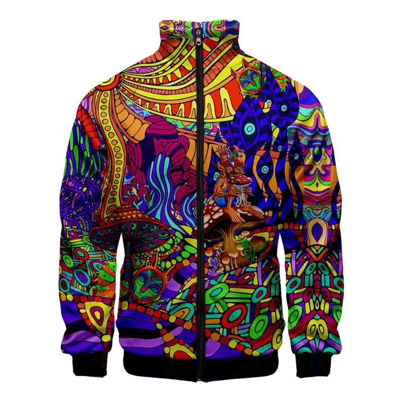 Herrjackor Hawaiian Style 3D Print Zip Up Women/Men Sweatshirts Tryckt Stand Collar Zipper Jacket Casual Sportswear For Menmen's