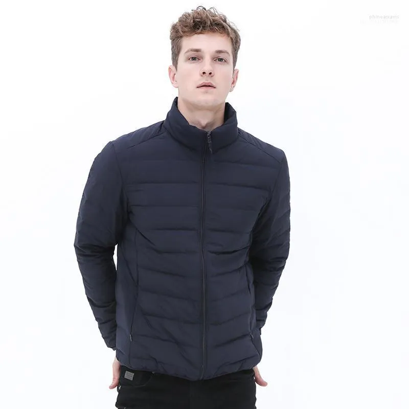 Men's Down Parkas Man Stand-Up Stand-Up Collar Puffer Jacket