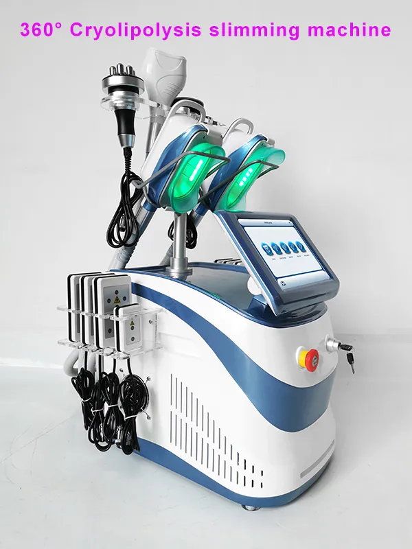 Professionell Cryo Slimming Fat Freezing Machine 360 ​​graders Vakuumterapi Kavitation Lipo Laser Viktminskning RF Kropp ansikte Skinvård Kropp Conturing Beauty Equipment