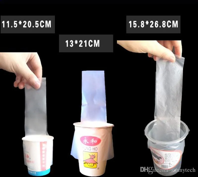 Clear Plastic Transparent Carrier Bag Pouch T-Shaped Bayonet One Cup Beverage Packaging Bag Factory wholesale LZ1918