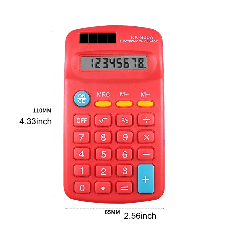 Multicolor Portable 8 -siffriga kalkylatorer Multifunktion Mini Student Electronic Calculator AA Batterisidesförsörjning Prisvärd kontorsskola leveranser 0807