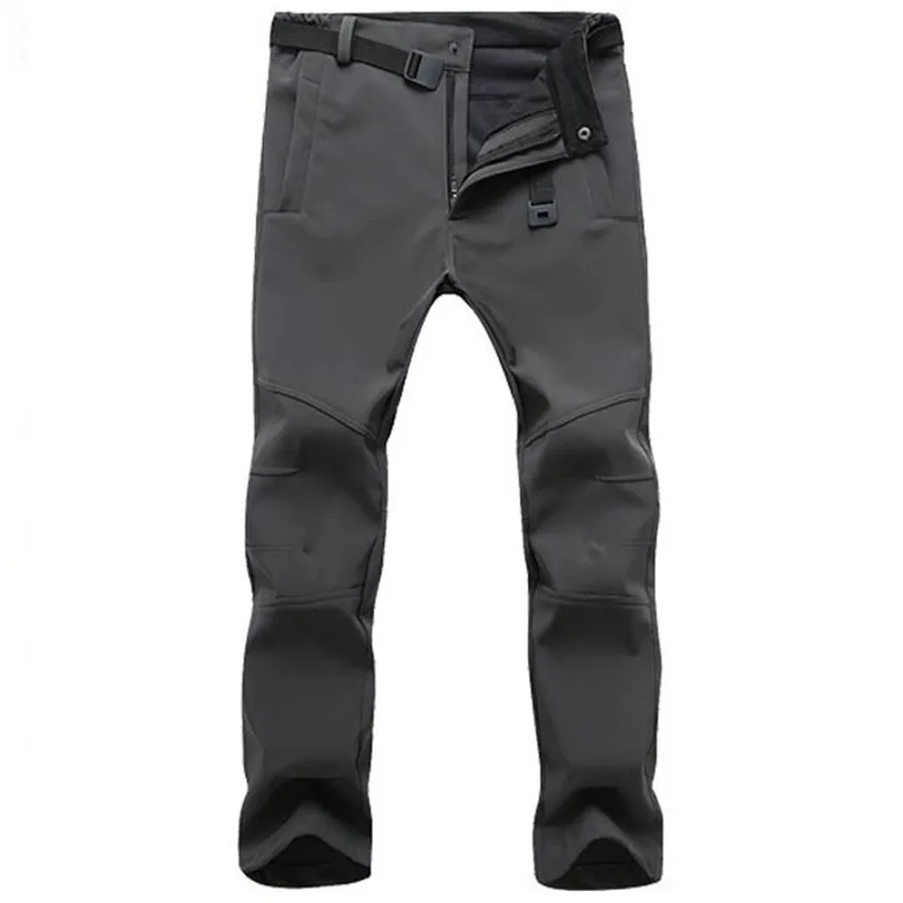 Winter Pants Men Outwear Soft Shell Fleece Thermal Trousers Mens Casual Autumn Thick Stretch Waterproof Military Tactical 220325