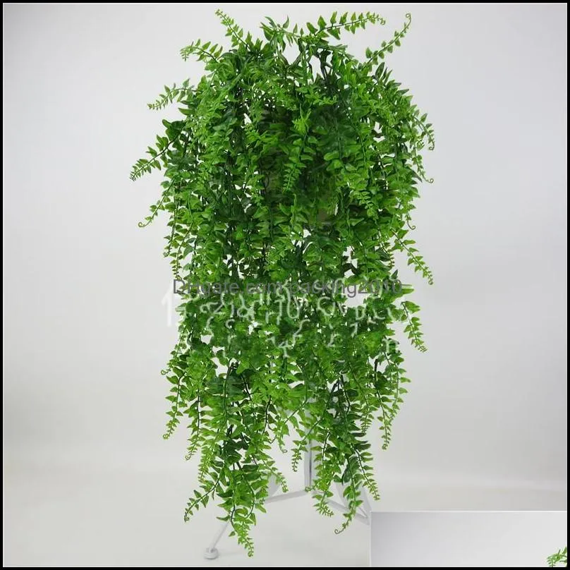 Wedding Decor Plastic Plant Artificial Green Wall Hanging Rattan Creative Home Hotel Favor Simulation Decor Flower Vine Accessorie 7 6yy