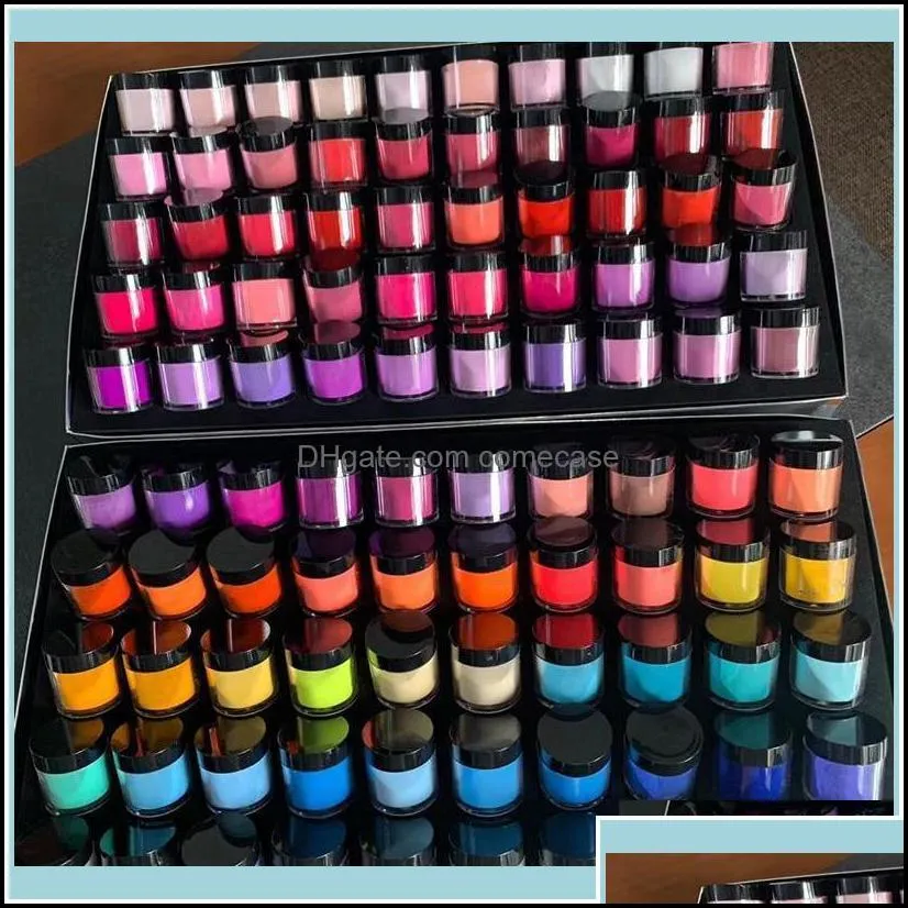 Polvos acrílicos Líquidos Salón de arte de uñas Salud Belleza 10 g / caja Polvo de inmersión de secado rápido 3 en 1 Uñas francesas Coincide con el color Esmalte en gel Lacuqer Drop D