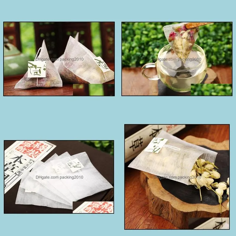 6000pcs Corn Fiber Tea Bags Pyramid Shape Heat Sealing Filter Teabags PLA Biodegraded Tea Filters 5.8*7cm SN2098