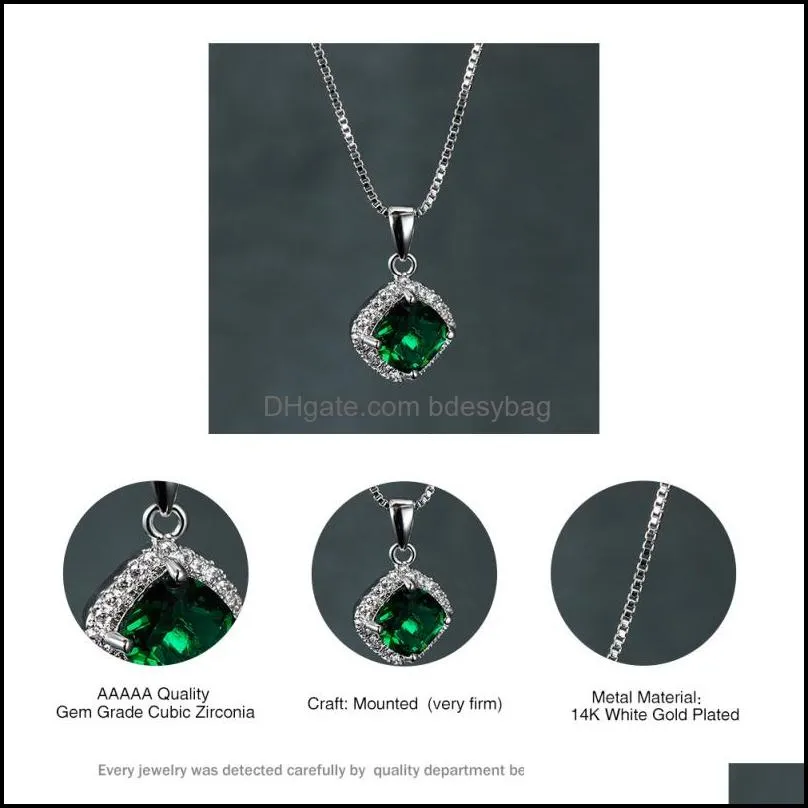 hot selling fine emerald purple gemstone pendant necklace jewelry for women gift