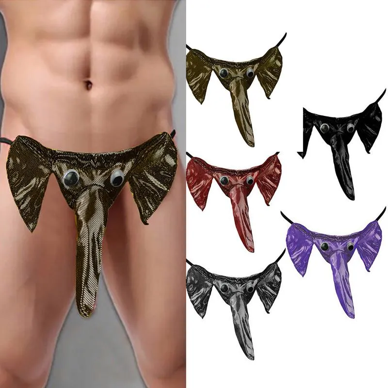 Elephant Elastic Sexy Lingerie Thong With T Bulge Pouch For Mens