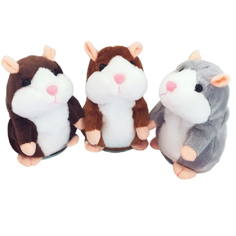 Apprendre à répéter le petit hamster en peluche Parler Hamster Poupée Jouet Record Enfants Sonal Jouets Pour Enfants Cadeaux 220425