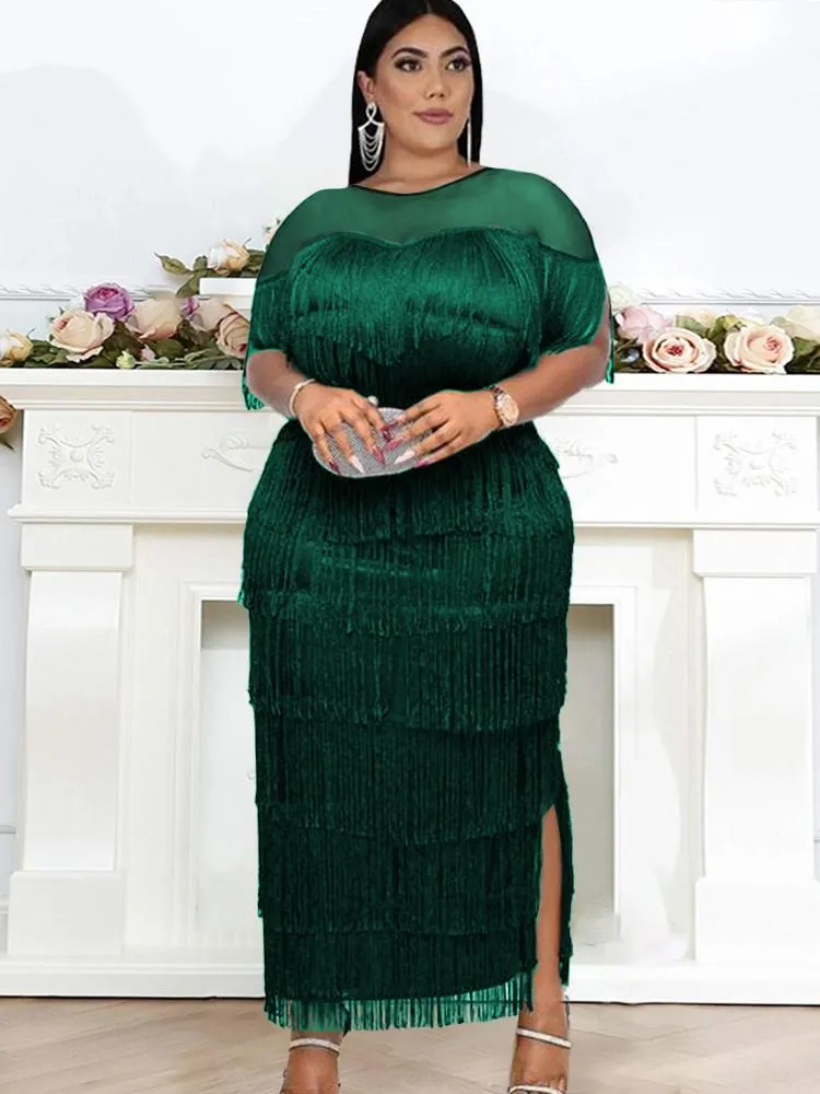 Plus size dress shop with tassels