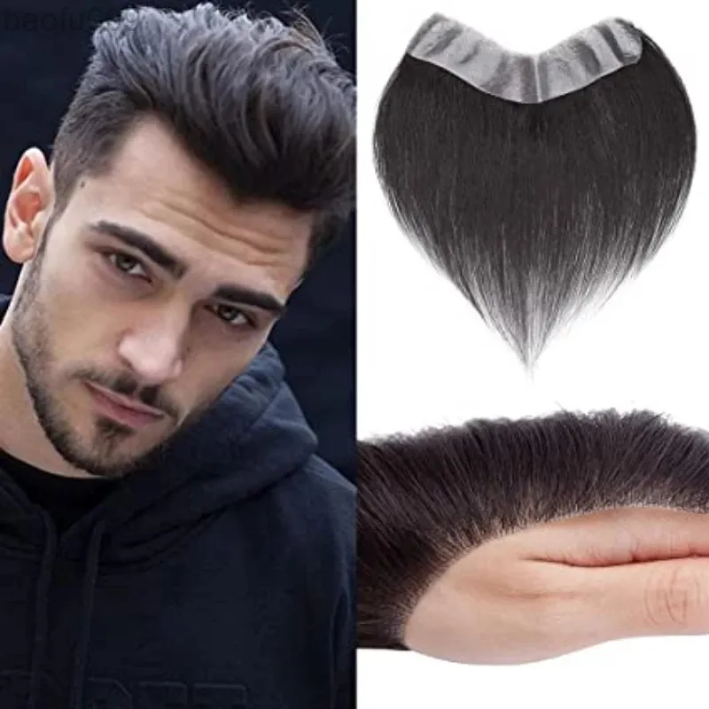 Peruca peruca masculina peruca frontal para homens 100% cabelo humano peruca remy com pele fina peruca natural básica L220809