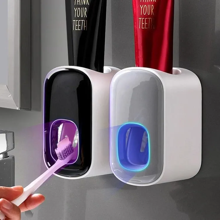 Portaspazzolini Dispenser automatico di dentifricio Montaggio a parete Bagno Accessori per il bagno Spremiagrumi impermeabile SN4675