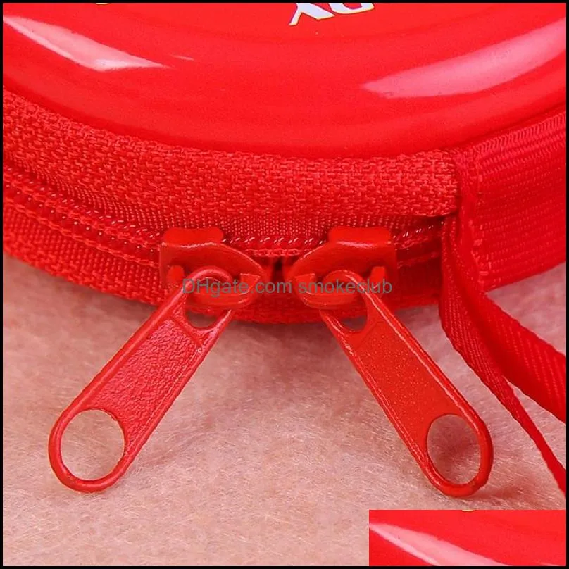 Creative tinplate Christmas coin purse mini portable round zipper earphone bag cartoon coin key storage bag