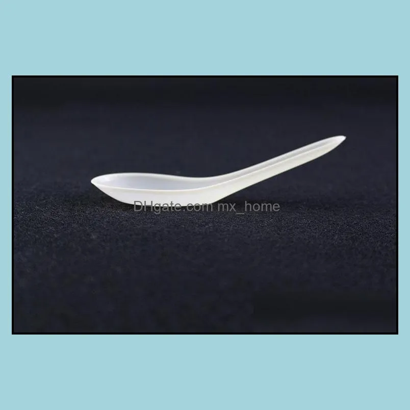 3000 Pieces Asian Soup Spoons Saimin Ramen White Plastic Spoon Outdoor Disposable Spoons Dining Food Sale Fast Free Shipping
