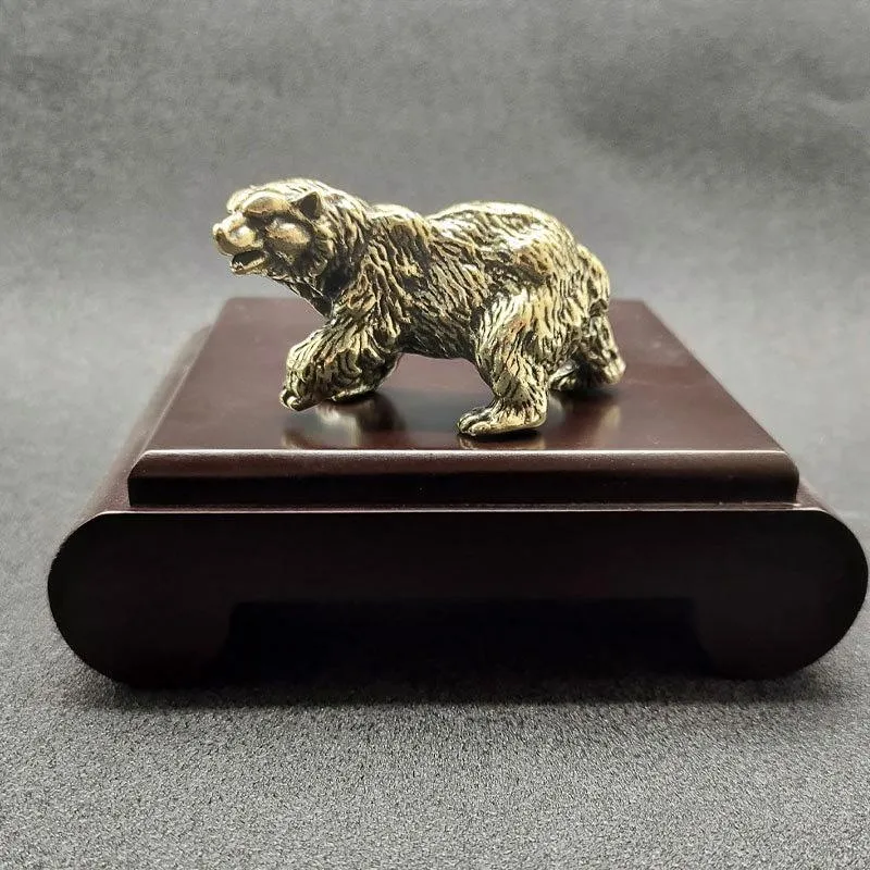 Oggetti decorativi Figurine Statua di orso polare in ottone vintage Decorazione della casa Accessori artigianali Miniature di statuette di animali marini in rame Livin