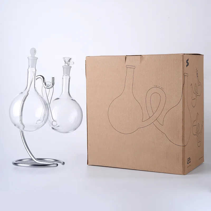 6 Inch 7mm Dikke Hookahs Infinity Waterfall Glas Bong Recycler Opknoping Olie DAB Rigs Waterpijpen Universeel Gravity Water vaartuig 14mm Vrouwelijke gewricht met kom WP2119