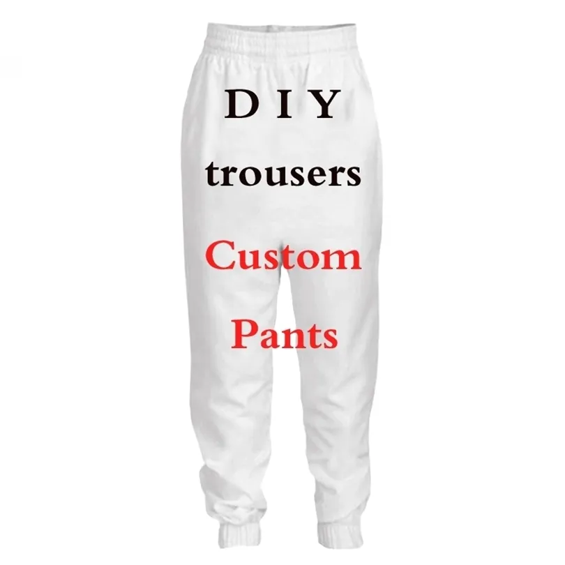 Plstar cosmos 3d print diy aangepast ontwerp unisex joggers broek casual broek drop groothandelaren 220708