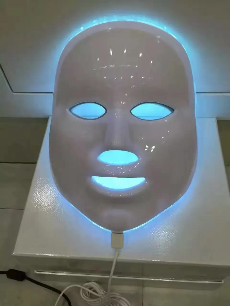 Partihandel 7 Färg LED Photon Light Therapy Machines Home Use Face Facial Beauty Mask med nacke för ansiktshudvård