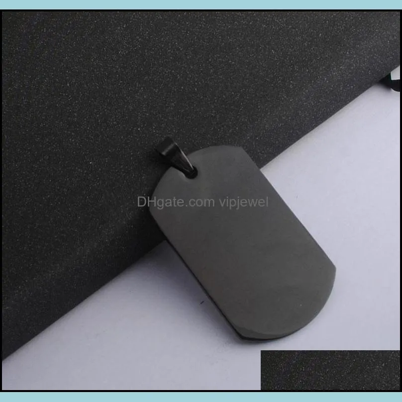 black color stainless steel dog tags charms men boy fashion pendant jewelry findings components for necklace