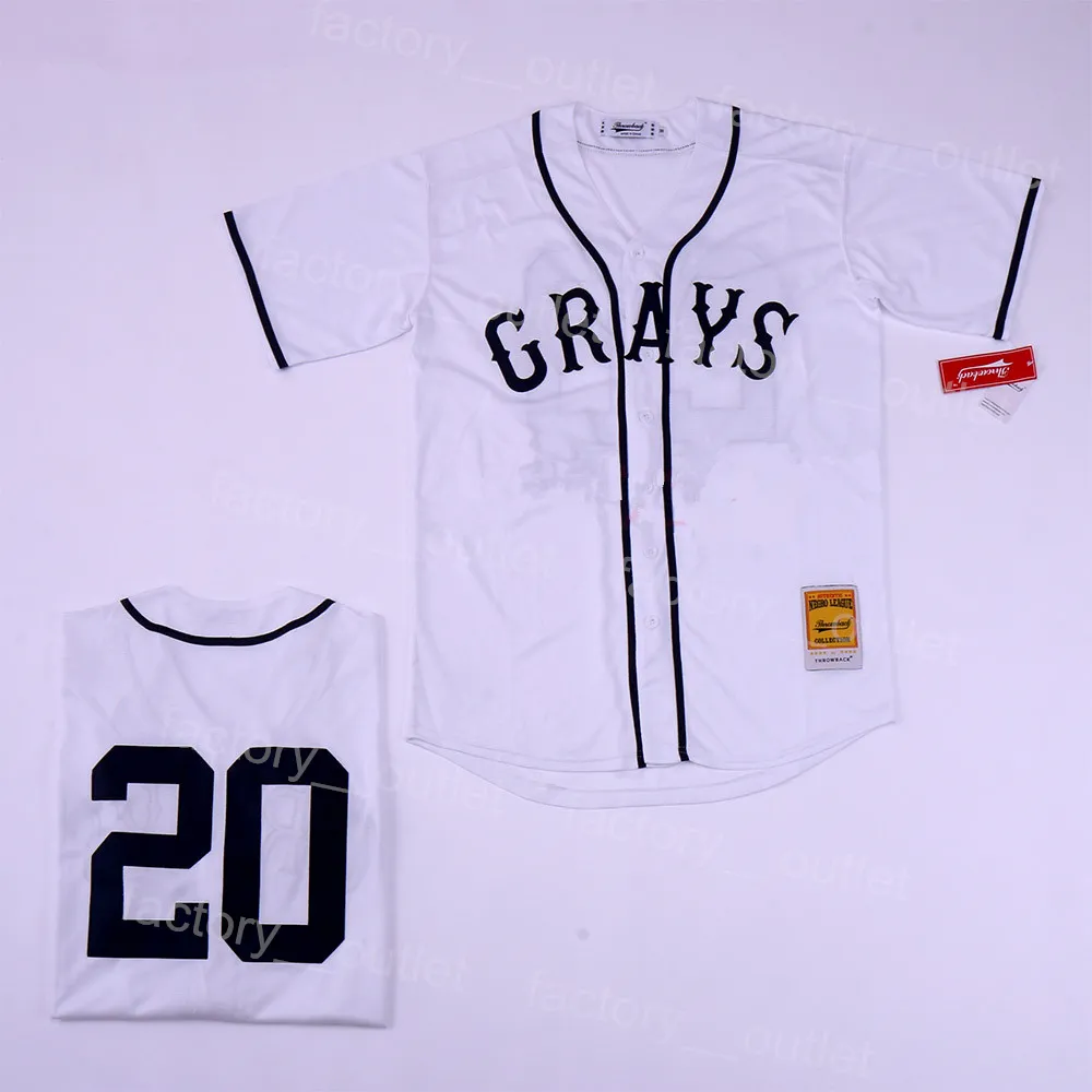 Josh Gibson Baseball Jersey Men s Cool Base Negro League Homestead Grays 2024 Team Color Jersey White Grey All Stitched Breathable For Fans