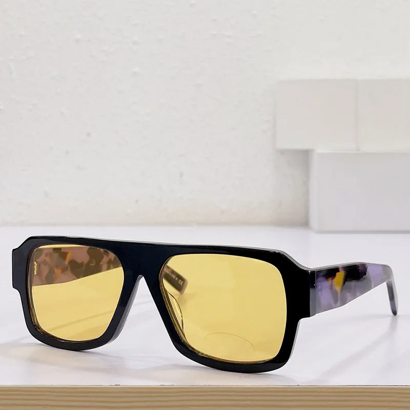 Güneş gözlükleri erkek spr 22y yeni moda gündelik iş adamları güneş gözlüğü siyah çerçeve sarı lensler mermer mor tapınaklar yüksek kaliteli uv400 kutu