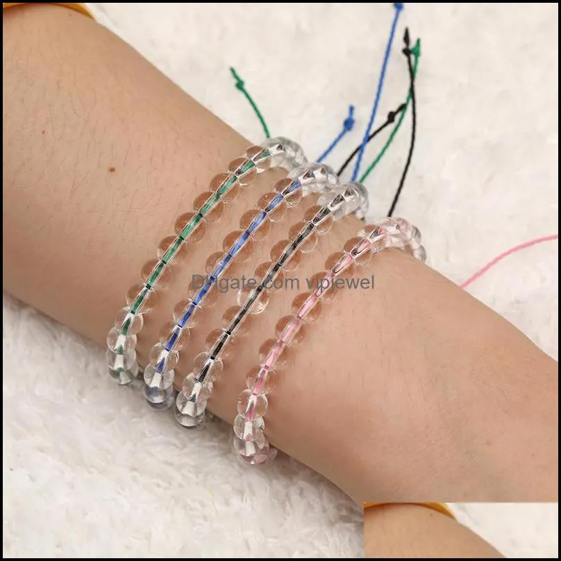 higth quality fashion ocean beads bracelet make a wish card rope braided bracelets bangles with glass bead for women girls beach