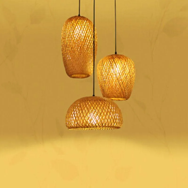 Lampy wiszące współczesne zakontraktowane oryginalność wiejska bambusa sztuka sztuka jadalnia studium sypialni ganek droplight Lamppendant
