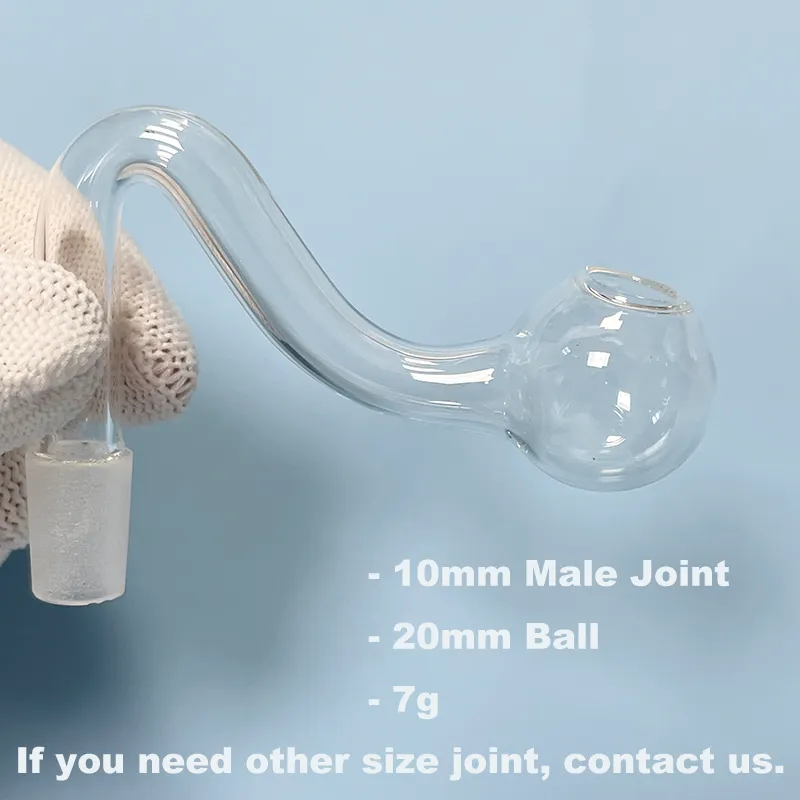 10mm Male Clear Glass Oil Burner Smoking Pipe