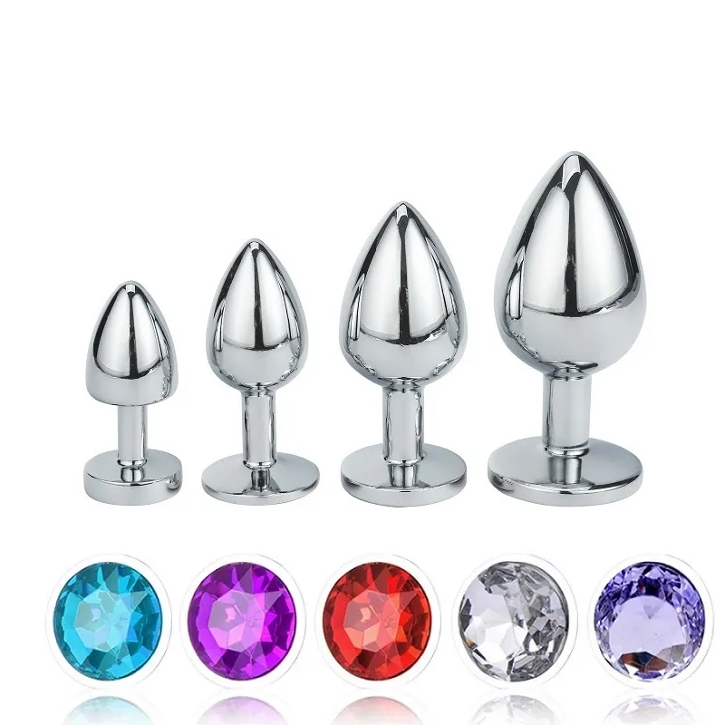 Mini petit moyen grand ensemble cristal coeur rond or rose arc-en-ciel métal perles anales godemichet anal bijoux insérer vibrateur jouet sexy